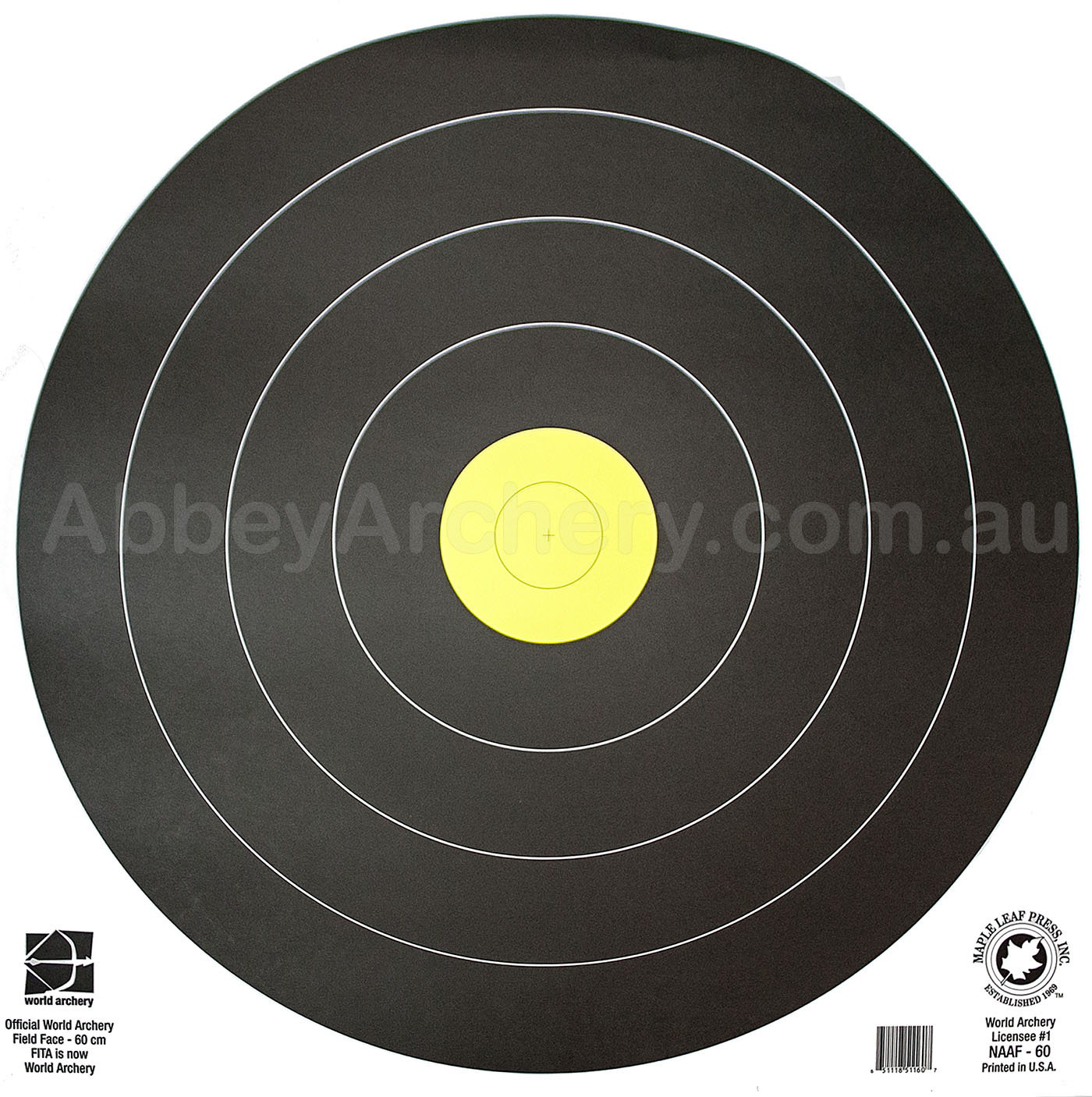 Maple Leaf World Archery Field Face 60cm large image. Click to return to Maple Leaf World Archery Field Face 60cm price and description